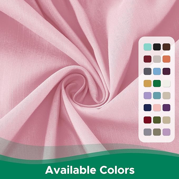 Biscaynebay Wrap Around Bed Skirts for Twin & Twin XL Beds 15" Drop, Pink Adjustable Elastic Dust Ruffles Easy Fit Wrinkle & Fade Resistant Silky Luxurious Fabric Machine Washable