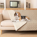 gogobunny 100% Double Sided Waterproof Dog Blanket Soft Pet Bed Cover Reversible Protect Furniture Couch Sofa Car for Puppy Cat Kids (Dark Beige/Light Beige, 82x120 Inch (Pack of 1))