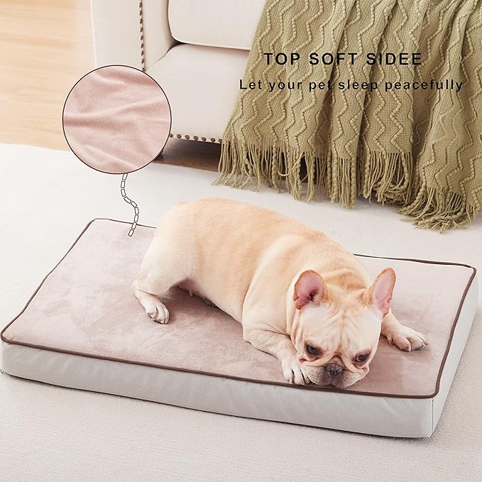 GOHOO PET Orthopedic Memory Foam Dog Bed, Cooling Dog Beds for Medium/Large Dogs -Waterproof Pet Bed for Crate with Removable Washable Cover, L(35inch,65Lbs)