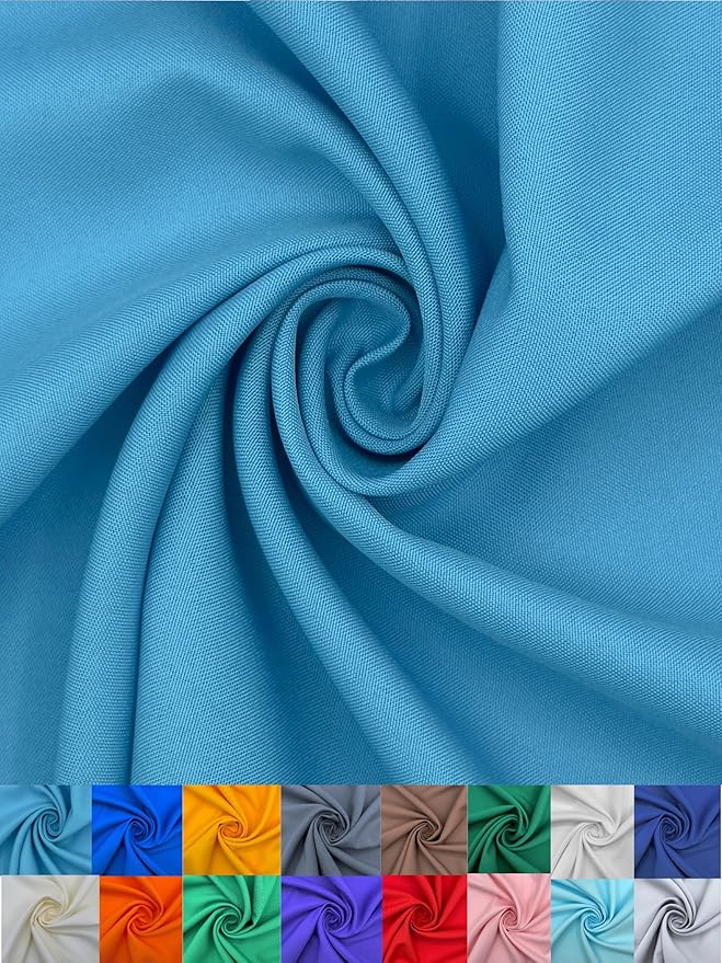 EOVEA - Polyester Poplin Fabric by The Yard – 100% Polyester, 60” Wide Durable Versatile Material for Apparel,Home Décor,Crafts,Tablecloths,Curtains,Drapes,Sewing & DIY Projects (Turquoise,10 Yard)