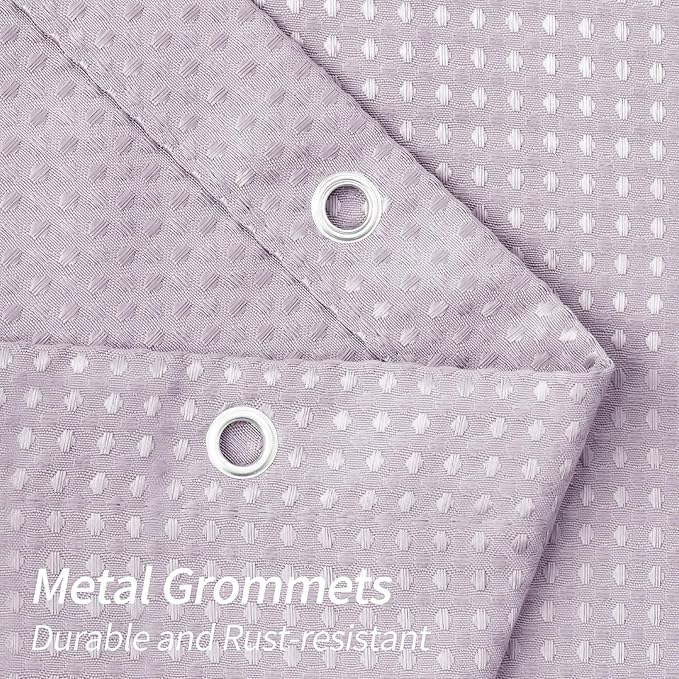 MitoVilla Extra Long Shower Curtain 72 x 84, Purple 84 inch XL Waffle Fabric Shower Curtains for Modern Luxury Bathroom Decor, Waffle Weave Textured Weighted Shower Curtain 84 inch, Lavender