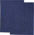 Superior 100% Cotton Bathmat Set, Bath Mats, Bathroom Decor, Shower, Bathtub Essentials, Home Accessories, Small Washable Rug, No Backing, Heavyweight, Nora Collection, Set of 2, 22" x 35", Navy Blue