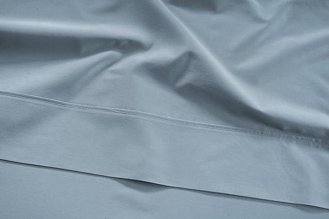 LANE LINEN Split King Sheet Sets – 450 Thread Count 100% Cotton Sheets, Soft & Breathable Sateen Weave, 15” Deep Pocket Fully Elasticized Fitted Sheet, Luxury Hotel Bedding & Pillowcases, French Blue