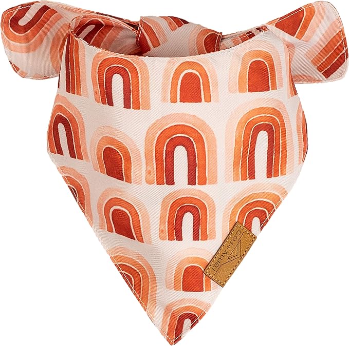 Remy+Roo Extra Large Spring Dog Bandanas - 4 Pack Rubi Set | Premium Durable Adjustable Polyester Fabric | Patented Shape Girl Floral Bandana