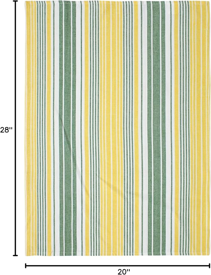 ACCENTHOME Kitchen Towels Set of 4 Super Absorbent Durable Towels Perfect for Kitchen Mess & Drying Dishes 50x70 cm Stripe & Check Pattern Pineapple Slices Print