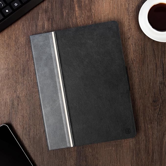 KingBlanc for iPad Air 11-inch Case M3 (2025) / M2 (2024), iPad Air 5th/4th Generation (2022/2020, 10.9") with Pencil Holder, Vegan Leather Stand Cover, Auto Sleep Wake, Viewing/Typing Angle, Black