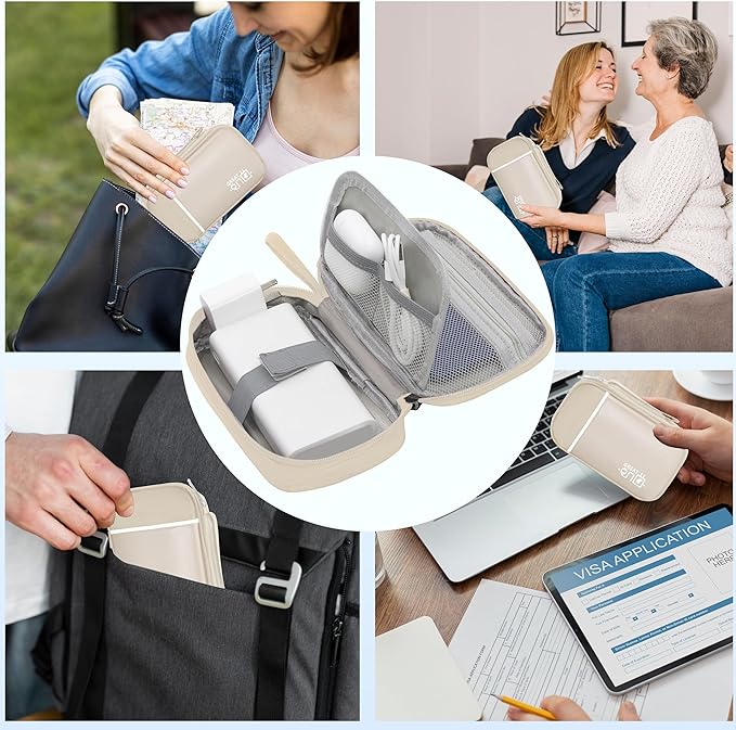 Miavers Electronics Organizer,Travel Cord Organizer Pouch, Portable Cable Organizer Bags, Waterproof Electronic Accessories Storage Case for Cables, Cords, Charger, Phone (Single Layer-Small-Beige)