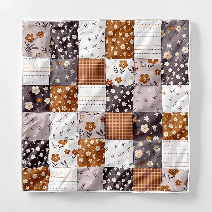 10-Pcs Fat Quarters Fabric Bundles of 100% Soft Cotton, 18" x 22" - Moody Blooms Floral Fabric Squares for Patchwork, Quilts, Pillow Covers & More - DIY Handmade Crafts & Home Décor