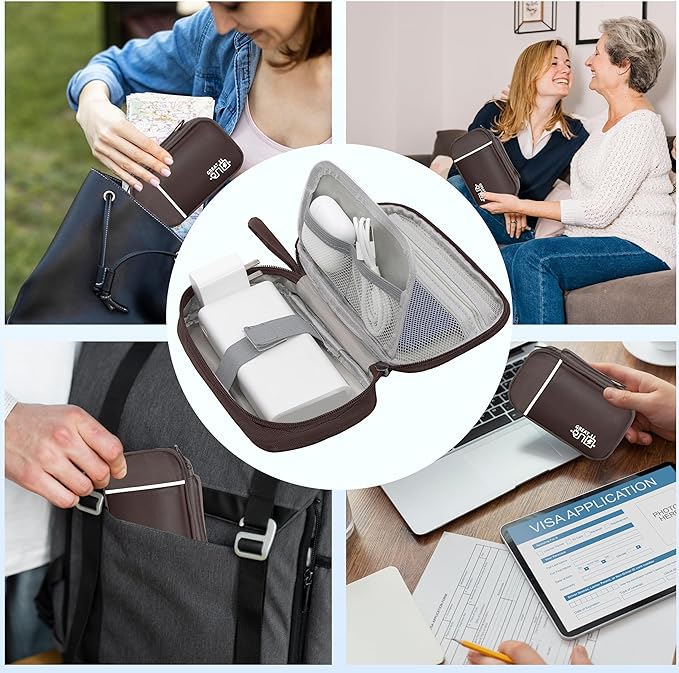 Miavers Electronics Organizer,Travel Cord Organizer Pouch, Portable Cable Organizer Bags, Waterproof Electronic Accessories Storage Case for Cables, Cords, Charger, Phone (Single Layer-Small-Brown)