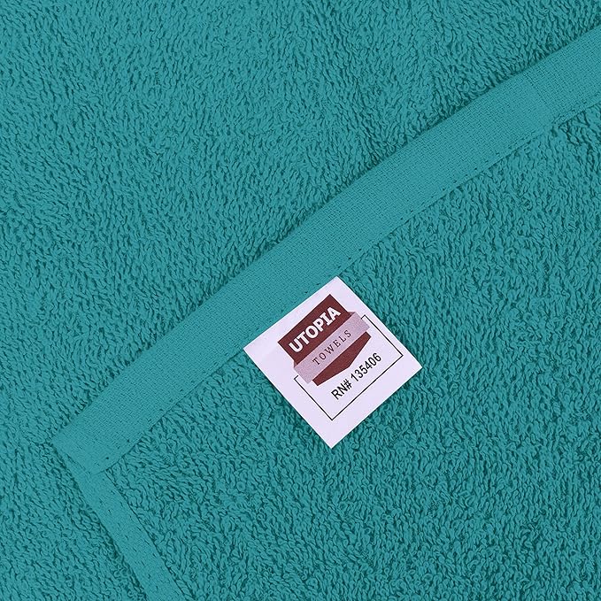 Utopia Towels 60 Pack Cotton Washcloths Set, 100% Ring Spun Cotton, Premium Flannel Face Cloths, Highly Absorbent and Soft Feel Fingertip Towels, Turquoise
