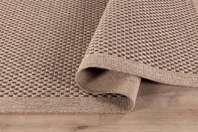 CAMILSON Easy Jute Rug 9x12, Indoor Outdoor Natural Color Fiber Area Rugs for Living Room Patio and Kitchen Rug, Sisal Boho Woven Design, Easy-Cleaning, Washable Outside Carpet Alfombras (9 x 12)