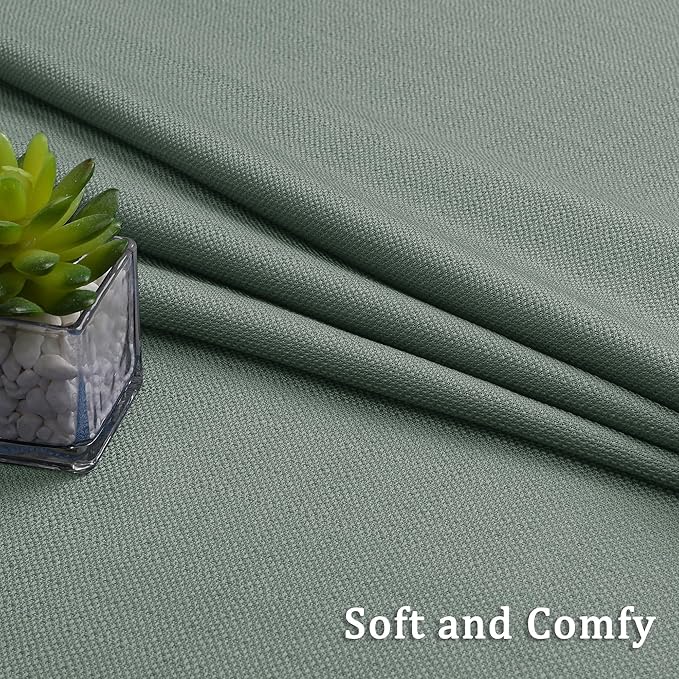 Lecloud Bessie Sage Green Curtains for Bedroom Decor 72 Inches Long 2 Pcs, Light Filtering Home Privacy Window Curtains for Living Room, Dual Rod Pocket Airy Soft Drapes, Each Panel 40" W x 72" L