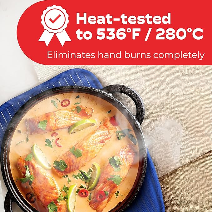 Big Red House - Silicone Pot Holders - Set of 2 Dark Royal Blue - 10x3 - Heat Resistant to 536 F / 280 C Kitchen Protectors Hot Pans Baking Professional Grade Cooking Mitts