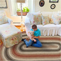 Homespice Chester Oval Area Rugs 6x9' - Jute Oval Braided Rug for Bedroom and Living Room