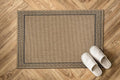 Easy Jute Rugs 2x3 Frame Natural Color Living Room Indoor Outdoor Door Mat for Patio and Kitchen Rug High Traffic Washable Easy to Clean Solid Boho Woven Design Carpet (2 x 3)