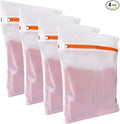 4 Pack Mesh Laundry Bags for Delicates 12inx16in (30cmx40cm), Dryer Safe, Breathable Fine Net, Sturdy Anti-Rust Zipper, Mesh Laundry Bags for Lingerie, Bra, Underwear, Sneakers, Socks, Laundry Club™
