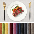 KXN Placemats Set of 6, Dual-Layer Thickened Faux Linen Table Mats, Heat Resistant & Wrinkle-Free, Machine Washable Cloth Place Mats for Kitchen Dining Indoor Outdoor (Cream)