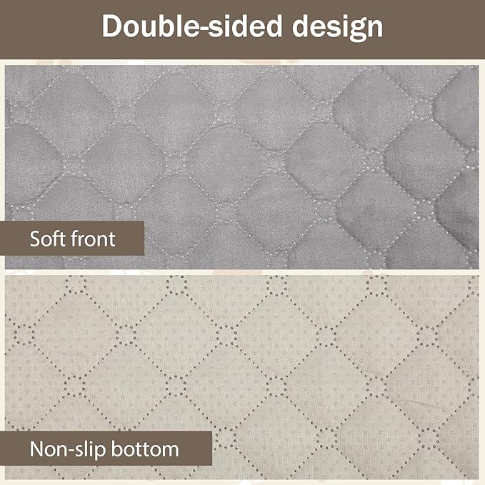 Oqqlin 2 Pcs Dog Crate Mats, Washable Dog Crate Pads with Anti-Slip Bottom 24.4 x 19.7 Inch Grey Soft Waterproof Kennel Pads for Small/Medium Dogs, Cats