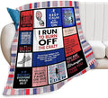 Running Blanket Runner Throw Blanket Runners Inspirational Bedding Track and Field Gifts Cozy Fleece Flannel Lightweight Stuff Plush for Men Women Boys Adults for Couch Sofa Bed Home Decor 40"x50"