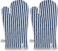 AMOUR INFINI Cotton Oven Mitts Set of 1 with Hanging Loop Non-Slip, Heat Resistant, Reusable Oven Mitt for Baking Cooking Kitchen Oven Gloves (Blue)