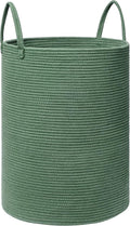 Laundry Basket, 72L Woven Laundry Hamper, Baby Nursery Hamper for Toys, Blanket Basket for Living Room, Clothes Hamper for Bedroom&Baby Room, Green