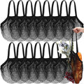 Shappy 16 Pcs Reusable Grocery Bags Mesh Produce Bags Washable Cotton Mesh Tote with Handles for Fruit Vegetable Shopping Storage Market(Black)