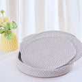 Art PineCone's Woven Cotton Rope Round Placemats Set of 4 with Holder Included, Non-Slip, and Heat Resistant Shabby Chic Placemats (Gray & White Mélange, 13 inch)