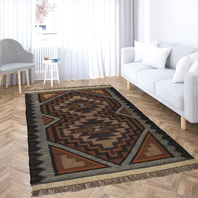 Klim Wool Jute Rug – Handwoven Elegance and Durability (Design 11)