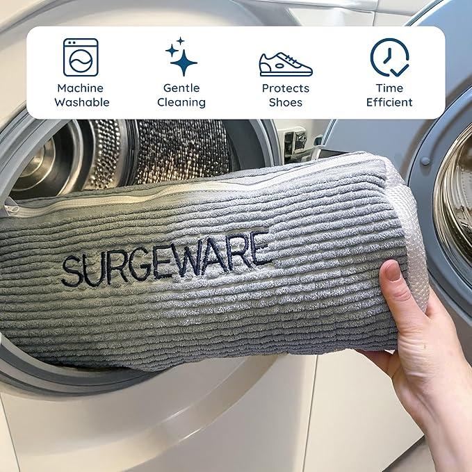 SURGEWARE Washing Machine Shoe Bags 2 PCS - Keep Your Shoes Clean & Protected - Durable Fiber Material - Reusable, Lightweight, and Convenient for Easy Laundry Washing & Drying