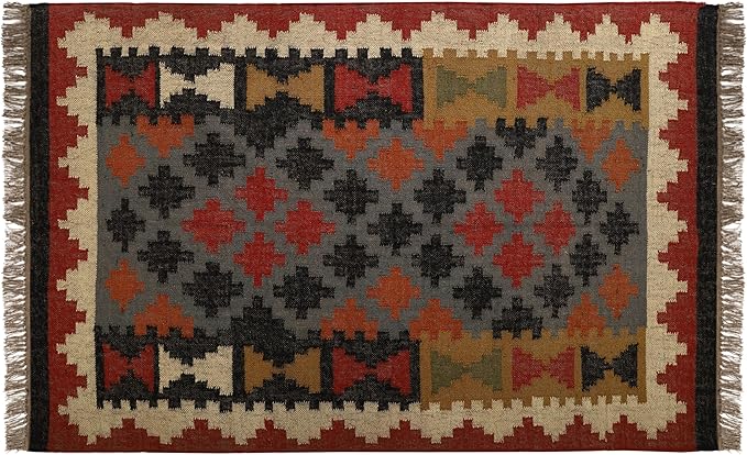 Klim Wool Jute Rug – Handwoven Elegance and Durability (Design 3)