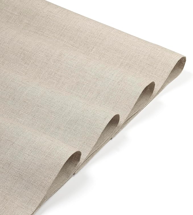 D'Moksha Homes Linen Natural Placemats Set of 8-100% Pure Linen Placemats 14 x 19 Inch for Valentines, Spring, Easter - Handcrafted and Machine Washable