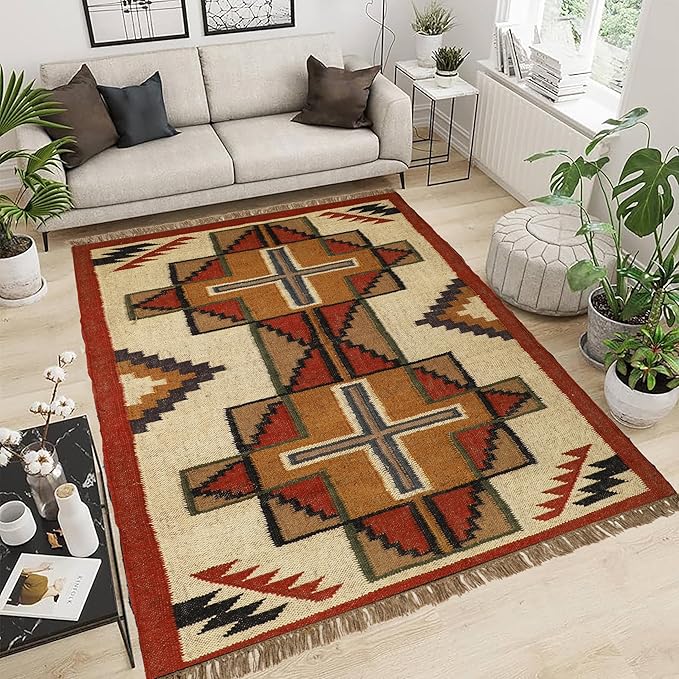 Klim Wool Jute Rug – Handwoven Elegance and Durability (Design 15)