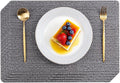 POLYTE Indoor/Outdoor Washable Woven Vinyl Table Dining Placemats, Set of 4