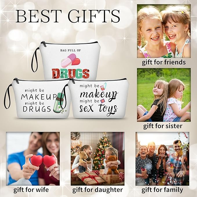 ARIOSEY Funny Gifts for Women, Makeup Bag for Purse, Couple's Travel Cosmetic Bag, Womens Gifts for Christmas