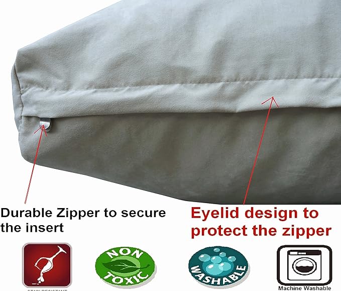 Dogbed4less XXL Orthopedic Extreme Comfort Memory Foam Dog Bed for Large Dogs, Waterproof nternal Cover and Machine Washable External Cover, 55X37 Pet Pillow, Khaki