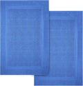 Infinitee Xclusives Premium Cotton Bath Mats for Bathroom – Pack of 2 | 34x22 Inches | Ultra Soft, Super Absorbent, Non-Slip, Machine Washable Mats (Eloquent Blue) [Not a Rug]