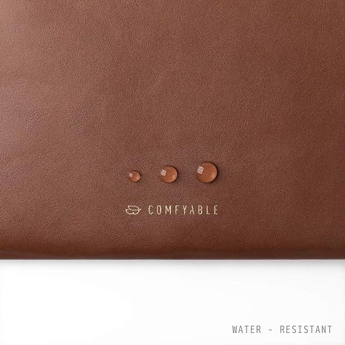 Comfyable Leather Laptop Sleeve Compatible with 16 Inch MacBook Pro M4 2024 & 15 Inch MacBook Air M4 M3 M2 2025, Brown