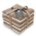 Mellow Buff 100% Cotton Terry Dish Cloth & Dish Towel, 6 Pack, Super Soft and Absorbent Kitchen Towels, Perfect for Kitchen Cleaning and Dish Washing (TAN (Solid and Checks) 8 Pack)