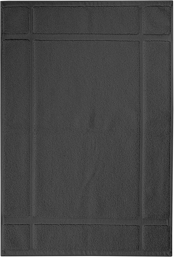 Ample Decor Cotton Bath Mats 24 X 17 Inches, 1350 GSM Oeko Tex Certified Solid Construction Thick & Plush, for Bathroom Floor, Shower – Grey