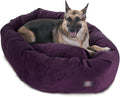 Majestic Pet Villa 52 Inch Shredded Memory Foam Dog Bed for X-Large Sized Dog 52x35x11 Inch–Orthopedic Pet Bed with Removable Washable Cover-Washable X-Large Puppy Mat with Head Support-Aubergine