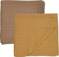 Huxie Swaddle - 100% Organic Cotton - Muslin Swaddle Blankets for Newborn, 47" x 47" 2-Pack (Autumn Yellow/Natural)