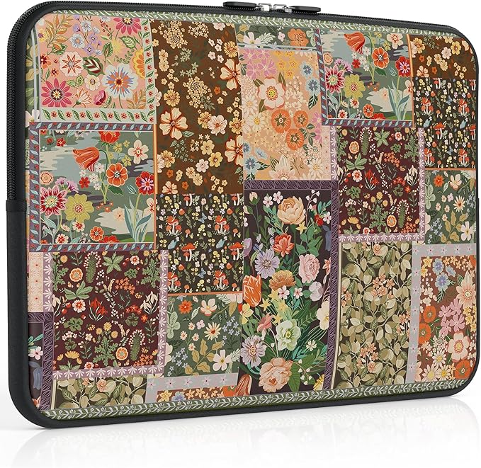 iCasso Laptop Sleeve 13 inch for MacBook Air 13-13.6 inch M3/M2/M1, Cute Laptop Sleeve for MacBook Pro 13 inch, Slim Protective Travel Carrying Case for MacBook Pro 14'', Chromebook HP Dell, Brown