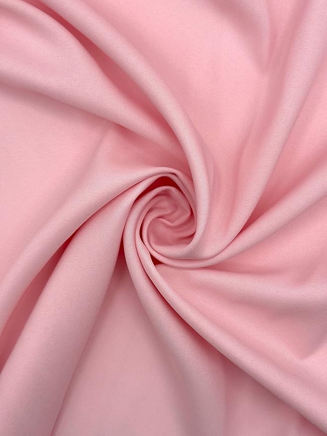 EOVEA - Polyester Poplin Fabric by The Yard – 100% Polyester, 60” Wide Durable Versatile Material for Apparel,Home Décor,Crafts,Tablecloths,Curtains,Drapes,Sewing & DIY Projects (Baby Pink,5 Yard)