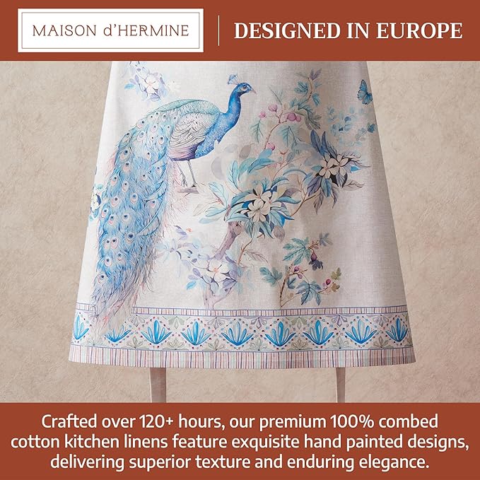 Maison d' Hermine 100% Cotton Apron for women with Pocket Kitchen Chef Apron for Men Cooking Gardening Server Waitress