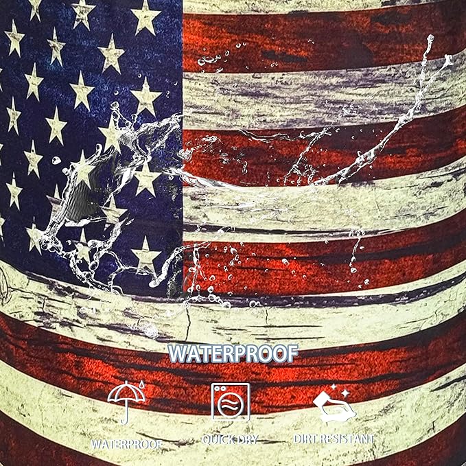 NUTAINLA Retro American Flag Laundry Basket Patriotic Foldable Oxford Cloth Funny Tote Bag Laundry Hamper Clothes Storage Bucket Toy Organizer For Bathroom/Laundry Storage/Bedroom 18.9x16.5 Inch