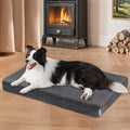 ZAKAPAWS Dog Bed for Large Dog - Orthopedic Pet Beds with Memory Foam, Waterproof Removable Washable Cover with Non-Slip Bottom, Grey, 35" L x 23" W x 3" H