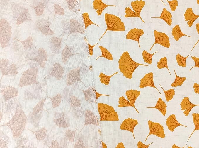 Linen Rayon Blend Fabric by The Linen Lab – Lightweight, Soft, Pre-Washed Material for Sewing, Clothing, Crafts & DIY (1 Yard pre Cut, Yellow Ginkgo with Subtle Wrinkle Effect)
