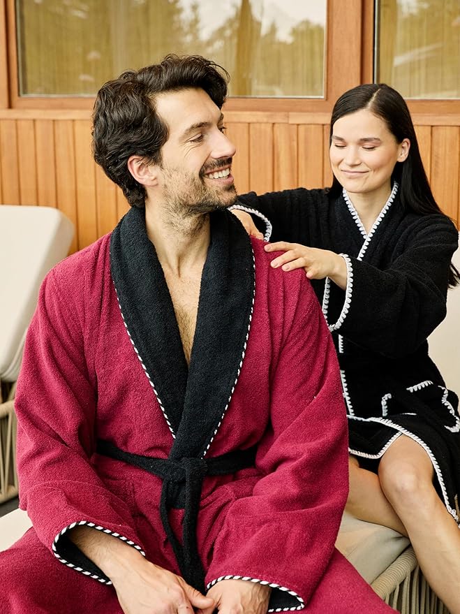 Seritaine Robes for Women, 100% Turkish Cotton Womens Robe, Luxury, Terry Cloth Long Spa Bathrobe