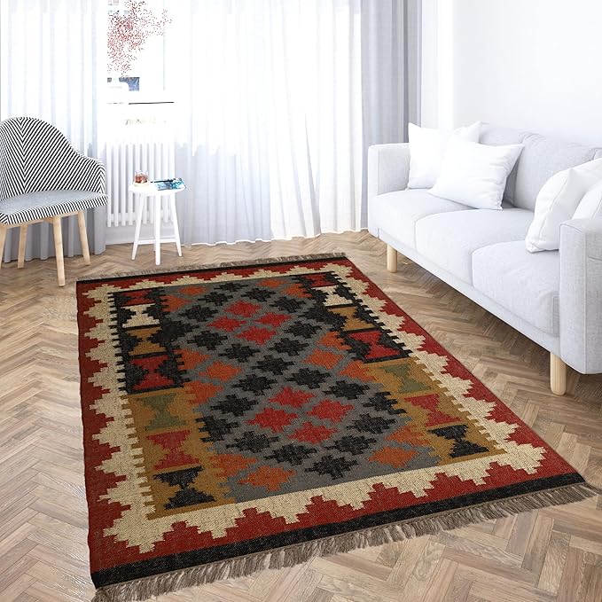 Klim Wool Jute Rug – Handwoven Elegance and Durability (Design 3)