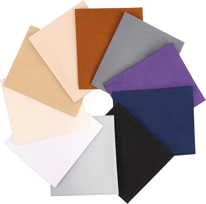Craftido -25 Options- 100% Cotton Quilting Fabric Bundles 10pcs Fat Quarters 18”x21”-Medium Weight 5.2 oz- Soft Cotton for Quilting, Sewing Project, Patchwork, DIY Crafts - Neutral Colors